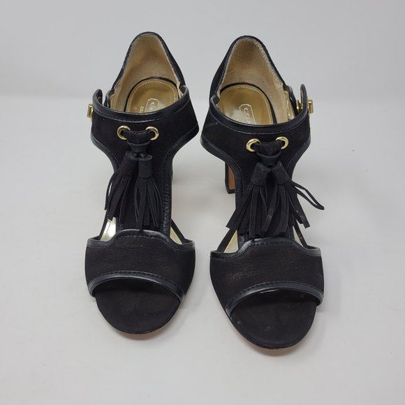 Coach Tristen Black Suede Tassel Pumps Heels Shoes 8.5B - Picture 10 of 14